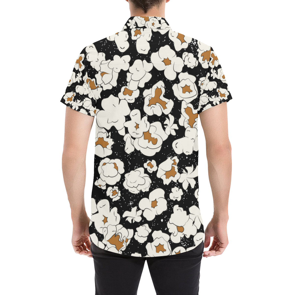Popcorn Pattern Print Design A02 Men's Short Sleeve Button Up Shirt