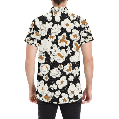 Popcorn Pattern Print Design A02 Men's Short Sleeve Button Up Shirt