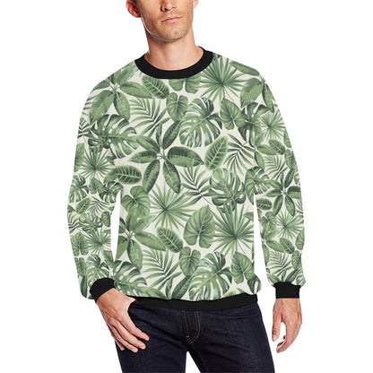 Palm Leaves Pattern Print Design PL014 Men Long Sleeve Sweatshirt