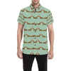 Dachshund Pattern Print Design 02 Men's Short Sleeve Button Up Shirt