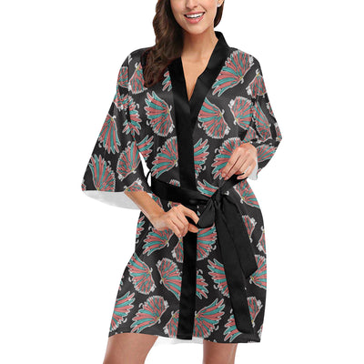 Angel Wings Pattern Print Design 05 Women's Short Kimono