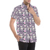 Chihuahua Happy Pattern Men's Short Sleeve Button Up Shirt