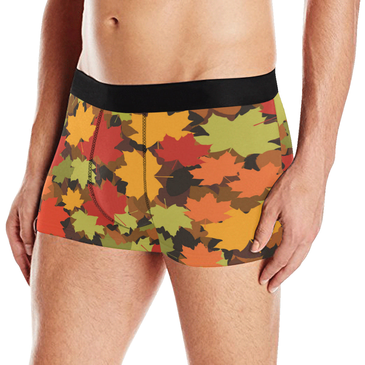 Maple Leaf Pattern Print Design 05 Men's Boxer Briefs