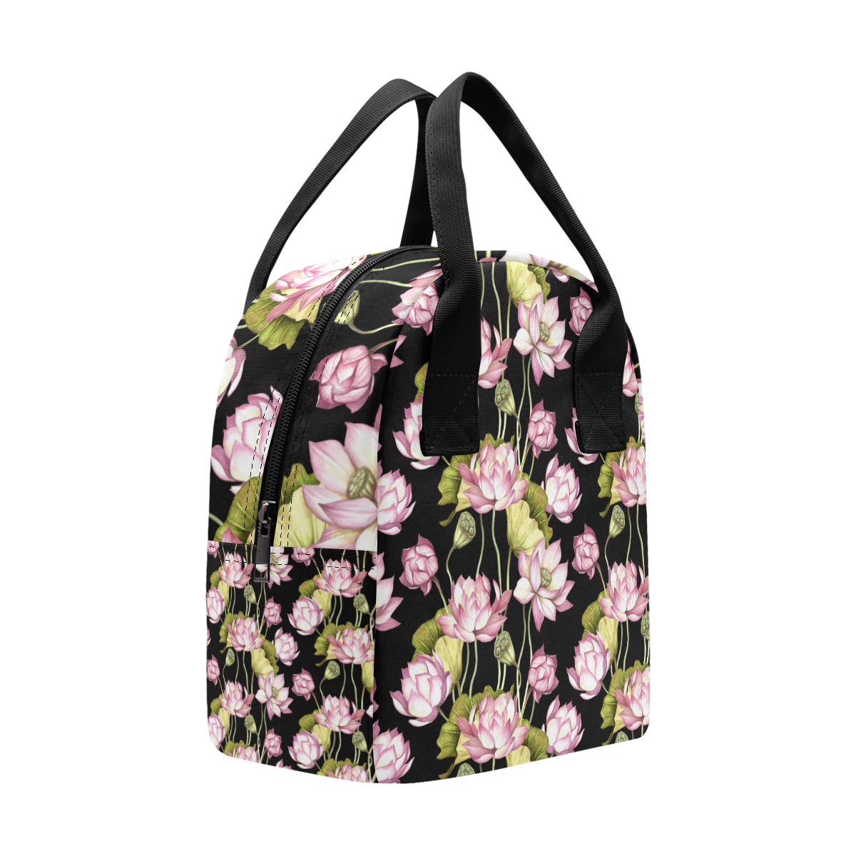 Water Lily Pattern Print Design WL06 Insulated Lunch Bag