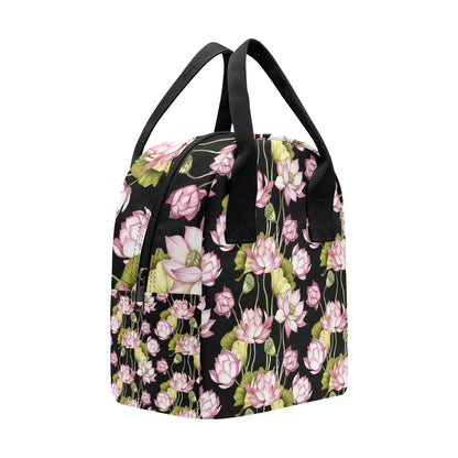 Water Lily Pattern Print Design WL06 Insulated Lunch Bag