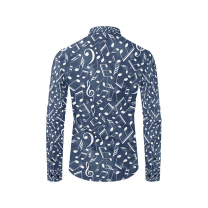 Music note Pattern Print Design A02 Men's Long Sleeve Shirt