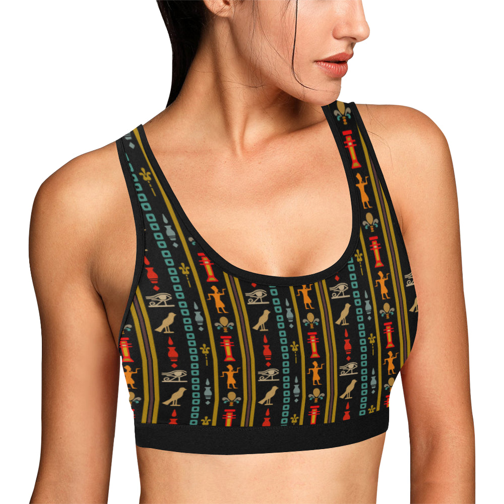 Eye of Horus Egypt Style Pattern Sports Bra