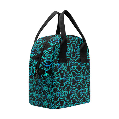 turquoise Tribal Sea Turtle Hawaiian Insulated Lunch Bag