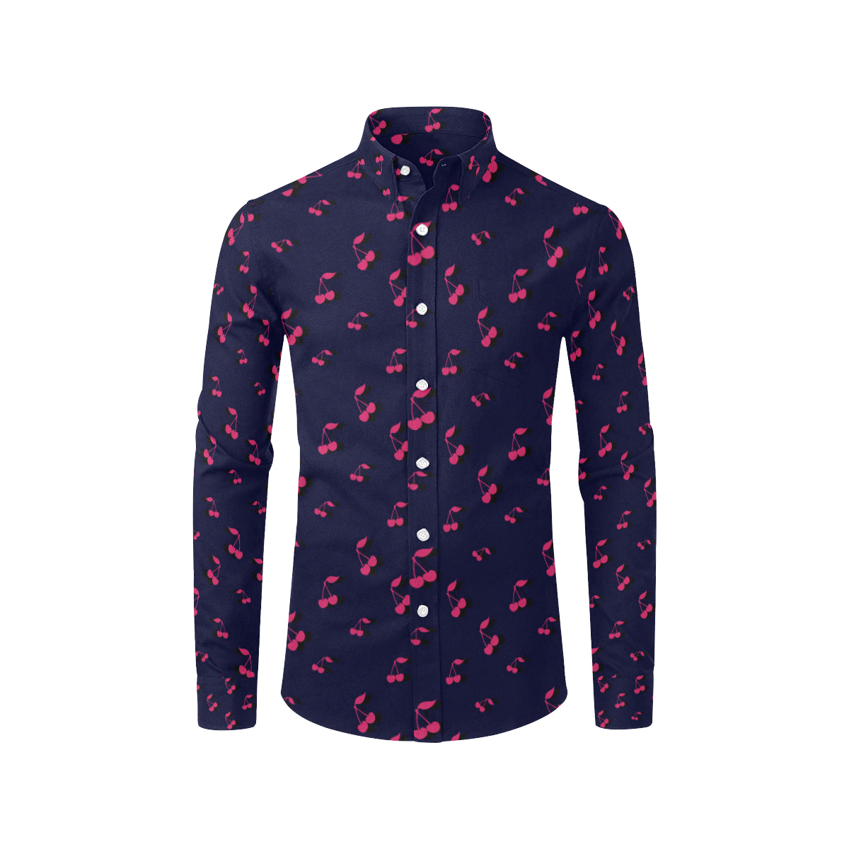 Cherry Pattern Print Design 02 Men's Long Sleeve Shirt