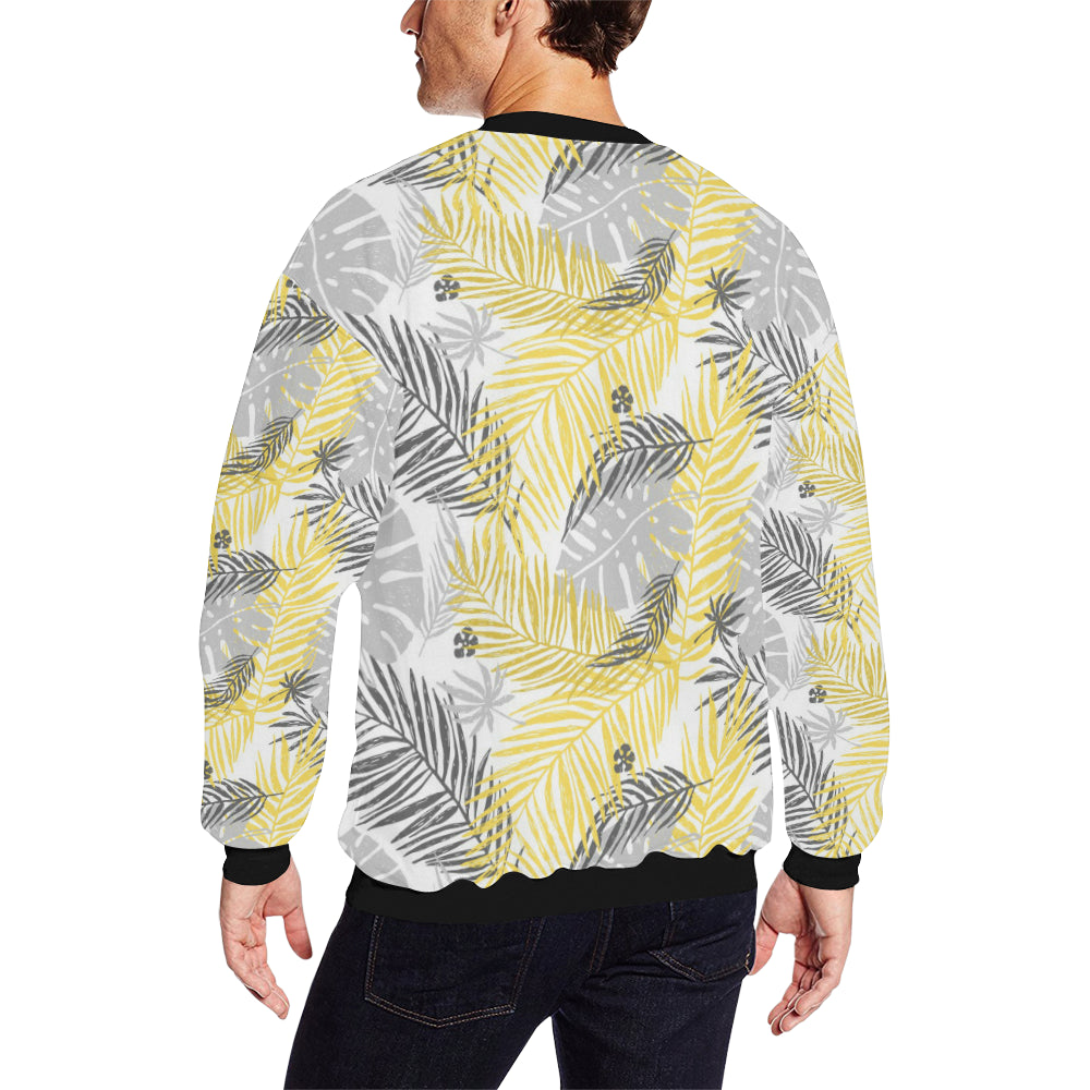 Palm Leaves Pattern Print Design PL012 Men Long Sleeve Sweatshirt