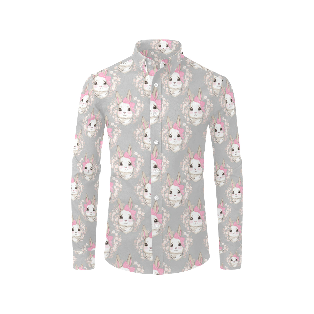 Rabbit Pattern Print Design RB07 Men's Long Sleeve Shirt