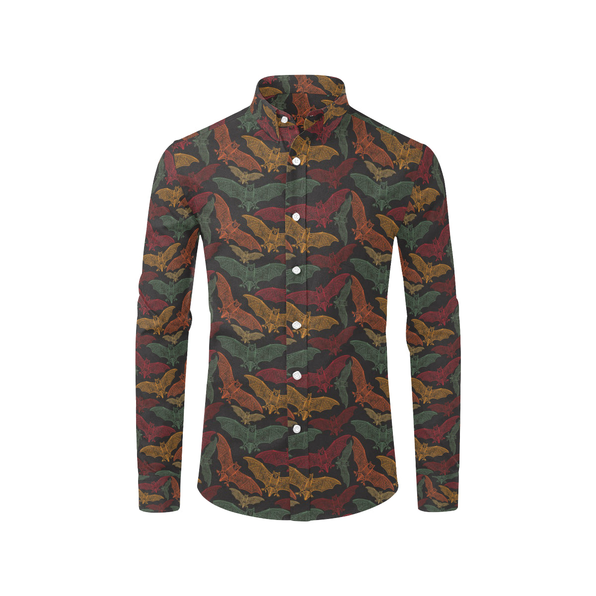 Bat Tribal Pattern Print Design 03 Men's Long Sleeve Shirt