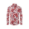 Red Hibiscus Pattern Print Design HB01 Men's Long Sleeve Shirt