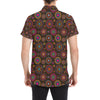 Bohemian Pattern Print Design 01 Men's Short Sleeve Button Up Shirt