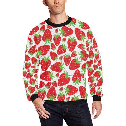 Strawberry Pattern Print Design SB01 Men Long Sleeve Sweatshirt