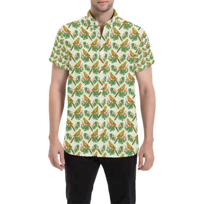 Conures Pattern Print Design 01 Men's Short Sleeve Button Up Shirt