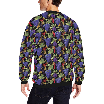 Grape Pattern Print Design GP05 Men Long Sleeve Sweatshirt