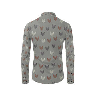 Chicken Pattern Print Design 01 Men's Long Sleeve Shirt