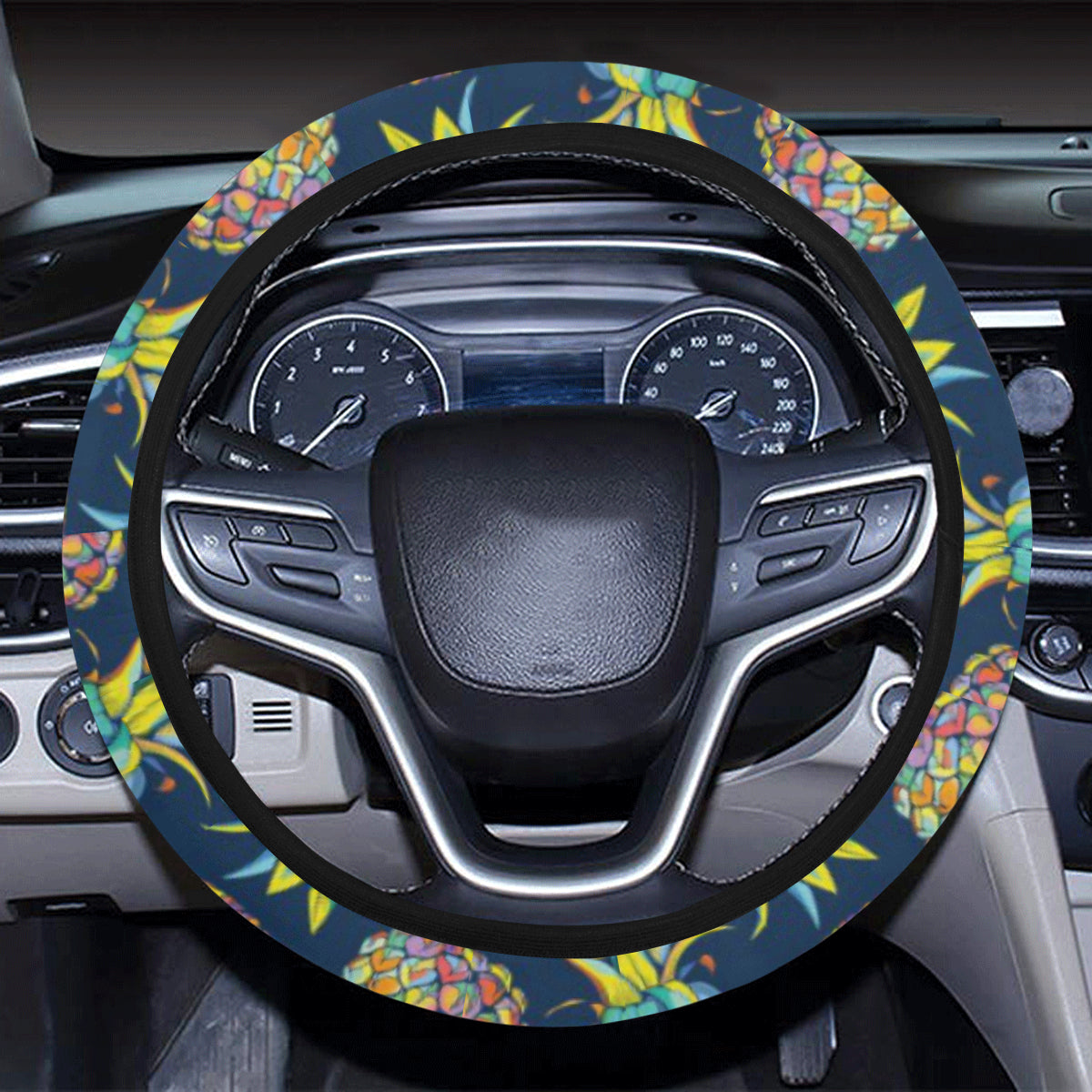 Pineapple Color Art Steering Wheel Cover with Elastic Edge