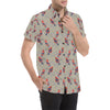 Birds Pattern Print Design 05 Men's Short Sleeve Button Up Shirt