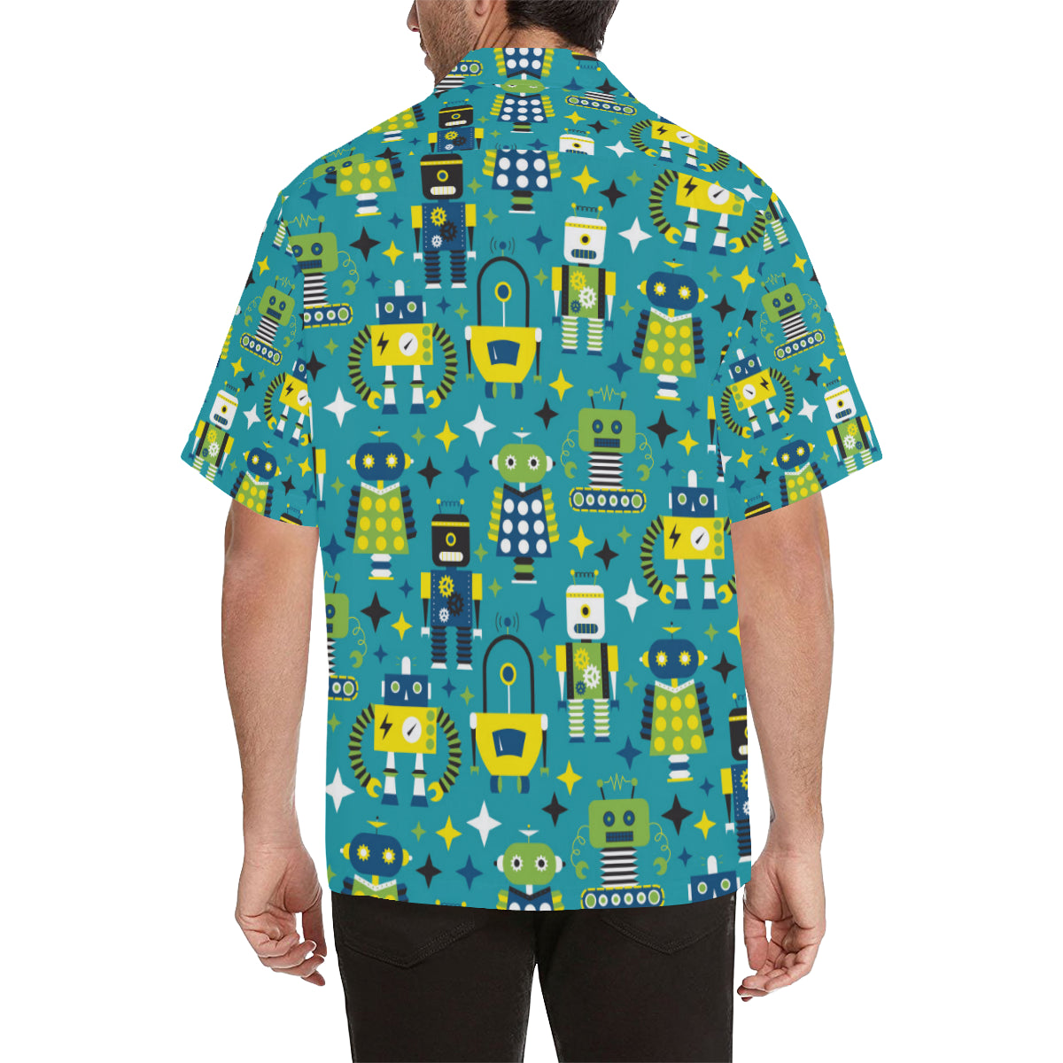 Robot Pattern Print Design A02 Men's Hawaiian Shirt