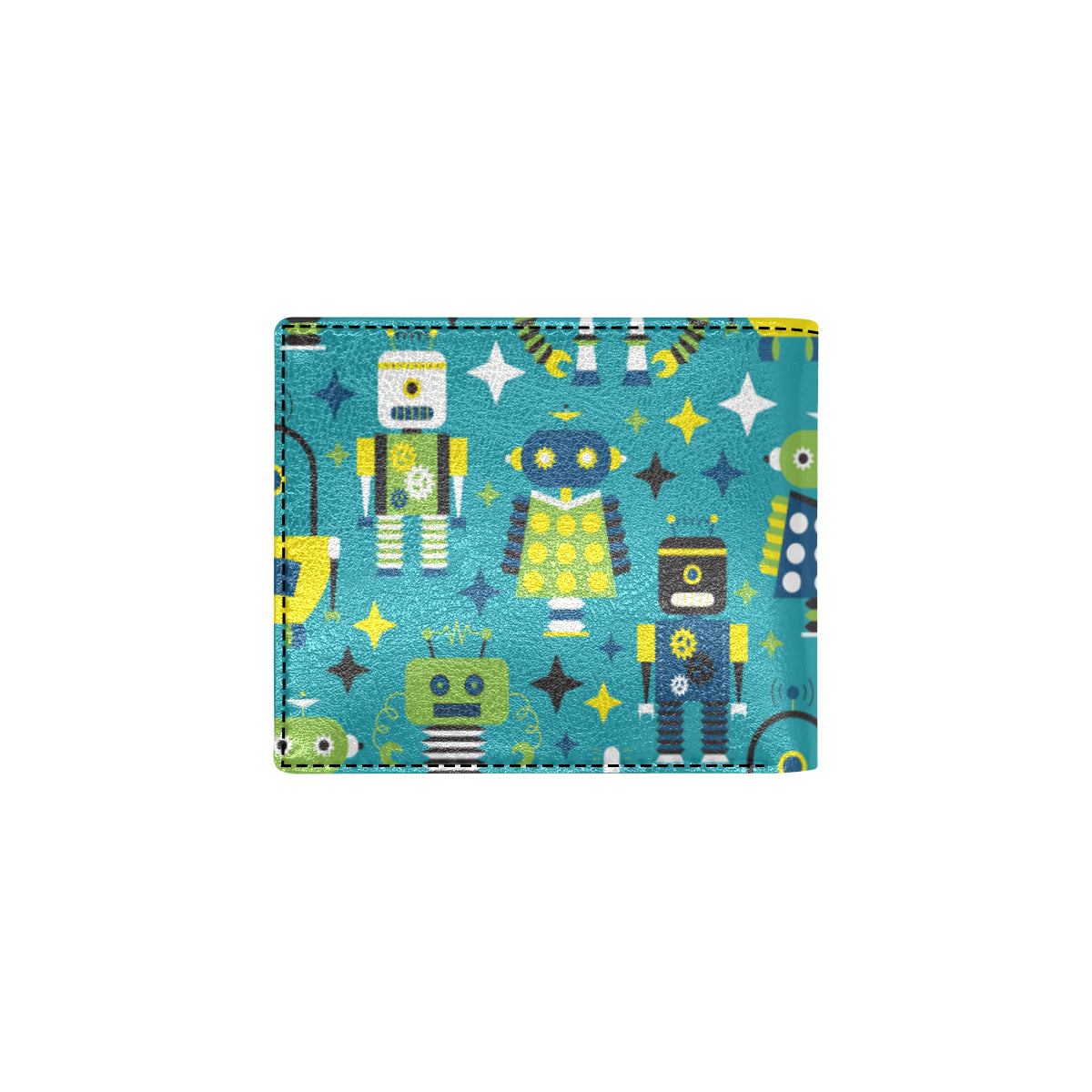 Robot Pattern Print Design A02 Men's ID Card Wallet