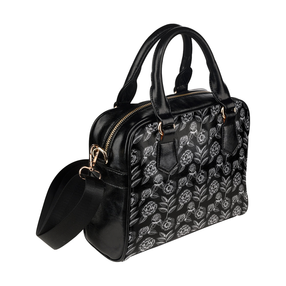 Camellia Pattern Print Design 02 Shoulder Handbag