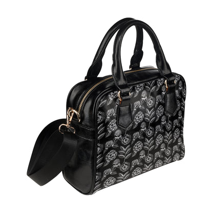 Camellia Pattern Print Design 02 Shoulder Handbag
