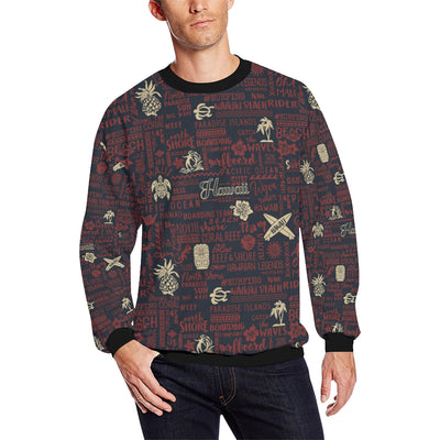 Hawaiian Themed Pattern Print Design H017 Men Long Sleeve Sweatshirt