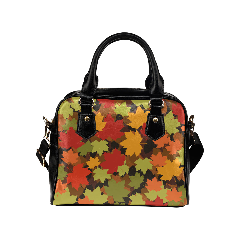 Maple Leaf Pattern Print Design 05 Shoulder Handbag