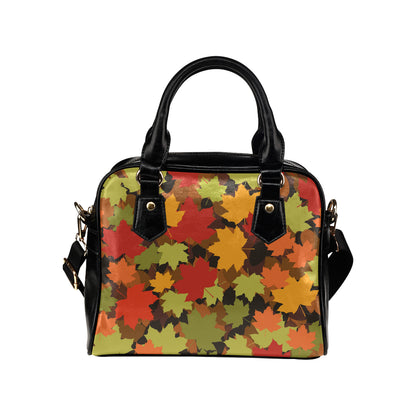 Maple Leaf Pattern Print Design 05 Shoulder Handbag