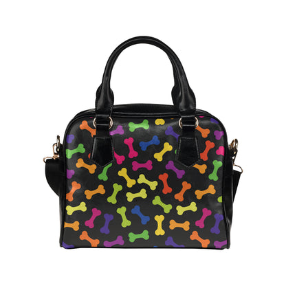 Dog Bone Neon Color Pattern Print Design 02 Shoulder Handbag