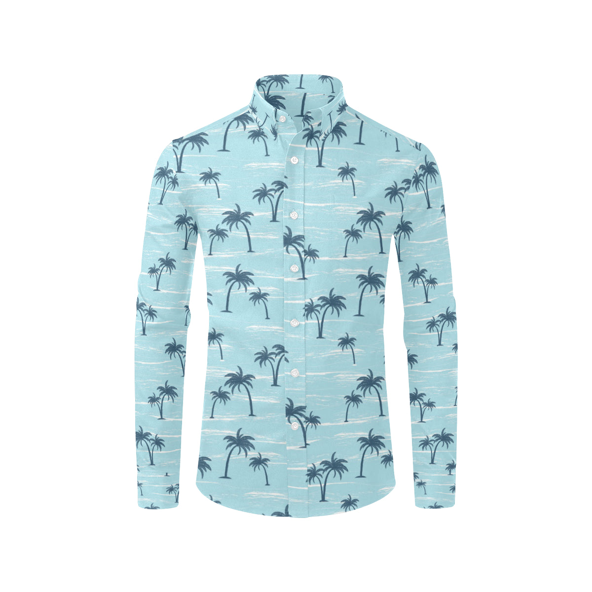 Palm Tree Pattern Print Design PT04 Men's Long Sleeve Shirt