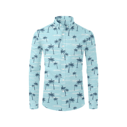 Palm Tree Pattern Print Design PT04 Men's Long Sleeve Shirt