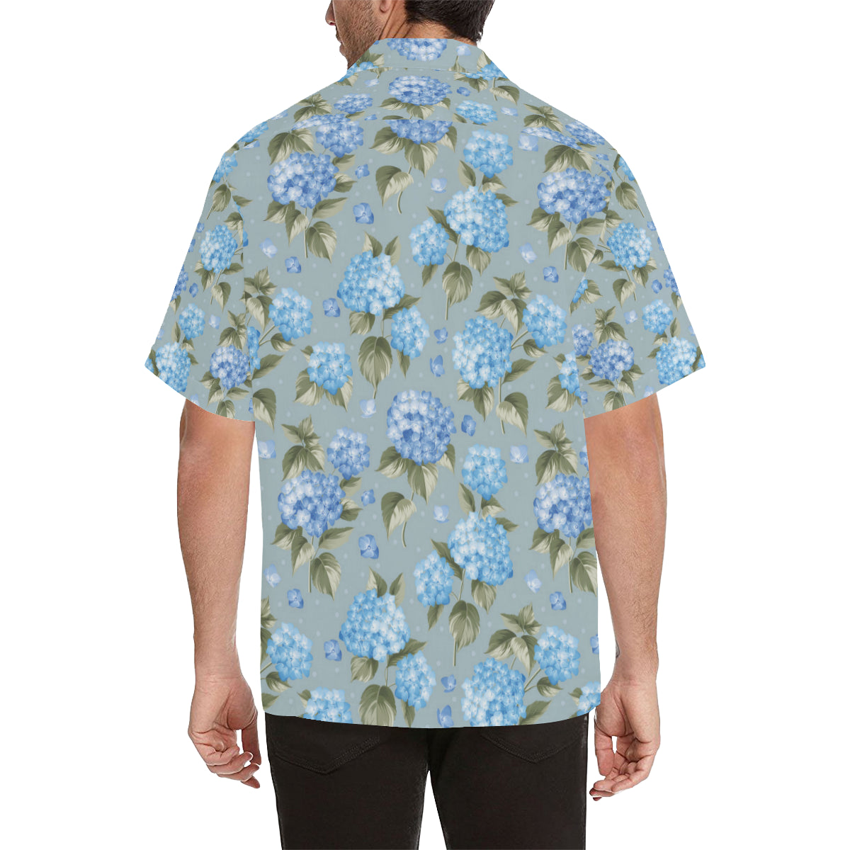 Hydrangea Pattern Print Design 01 Men's Hawaiian Shirt