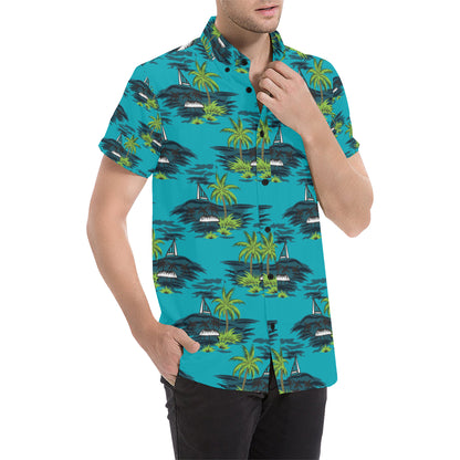 Pacific island Pattern Print Design A01 Men's Short Sleeve Button Up Shirt