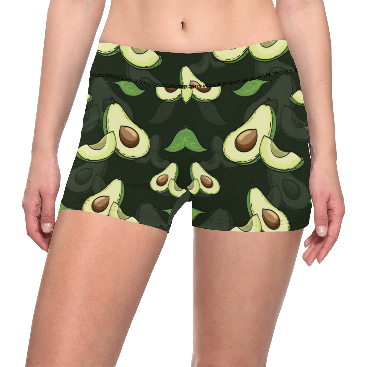 Avocado Pattern Print Design AC07 Yoga Shorts