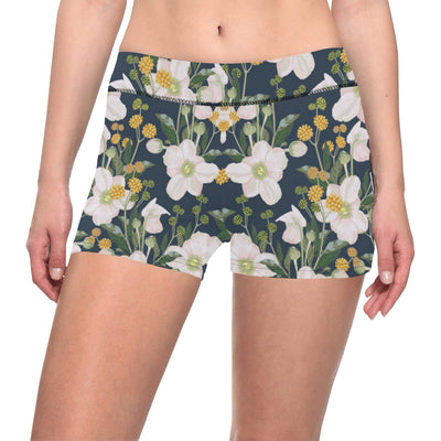 Anemone Pattern Print Design AM04 Yoga Shorts