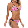 Heart Pink Pattern Print Design HE06 Bikini