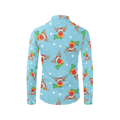 Reindeer cute Pattern Print Design 02 Men's Long Sleeve Shirt