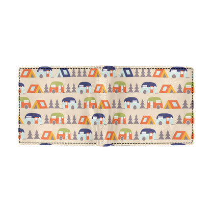 Camper Tent Pattern Print Design 03 Men's ID Card Wallet