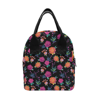 Marigold Pattern Print Design MR02 Insulated Lunch Bag