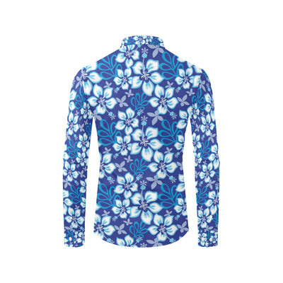 Hibiscus Pattern Print Design HB04 Men's Long Sleeve Shirt