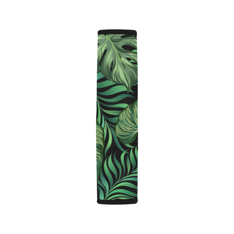 Green Fresh Tropical Palm Leaves Car Seat Belt Cover