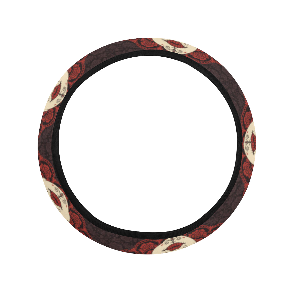 Day of the Dead Mexican Girl Steering Wheel Cover with Elastic Edge