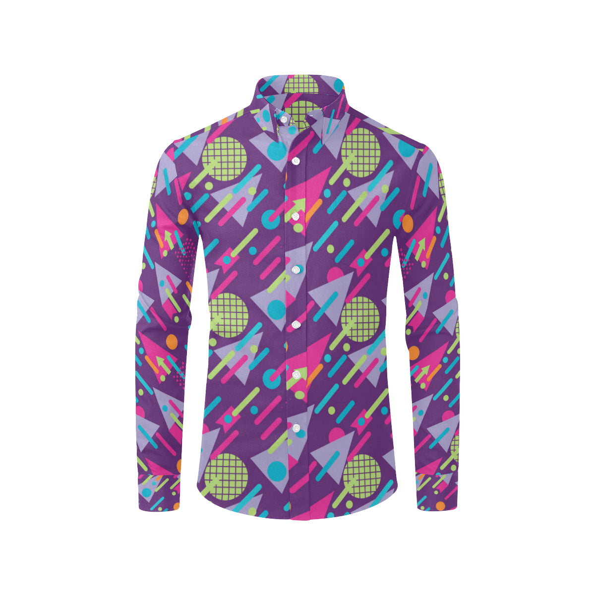90s Pattern Print Design 4 Men's Long Sleeve Shirt
