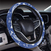 Dragonfly Pattern Print Design 03 Steering Wheel Cover with Elastic Edge