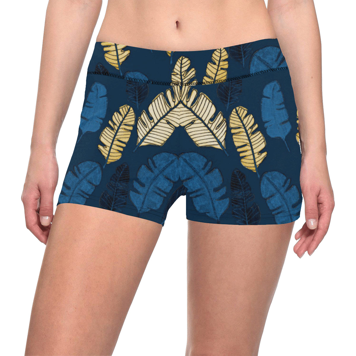 Banana Leaf Pattern Print Design BL09 Yoga Shorts