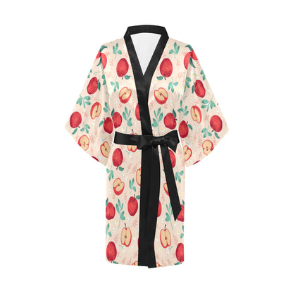 Apple Pattern Print Design AP06 Women's Short Kimono
