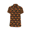 Rooster Print Themed Men's Short Sleeve Button Up Shirt